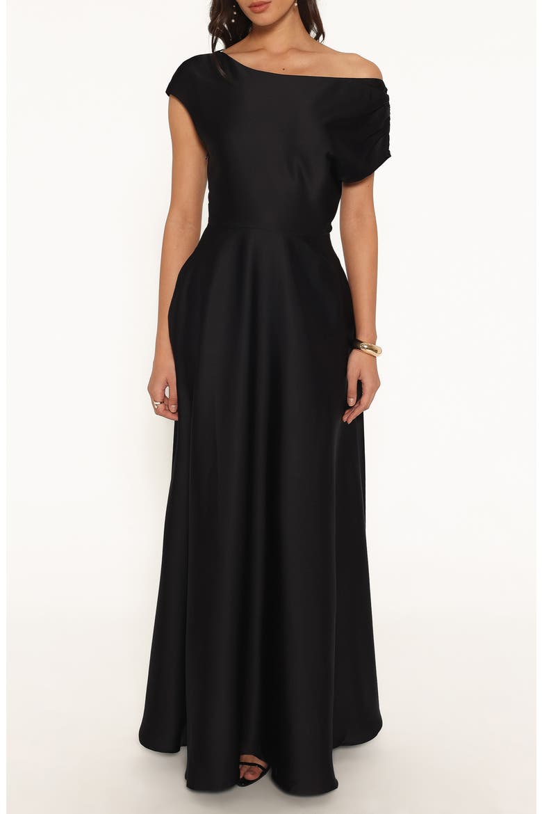 Alyce Asymmetrical Maxi Dress, Main, color, BLACK