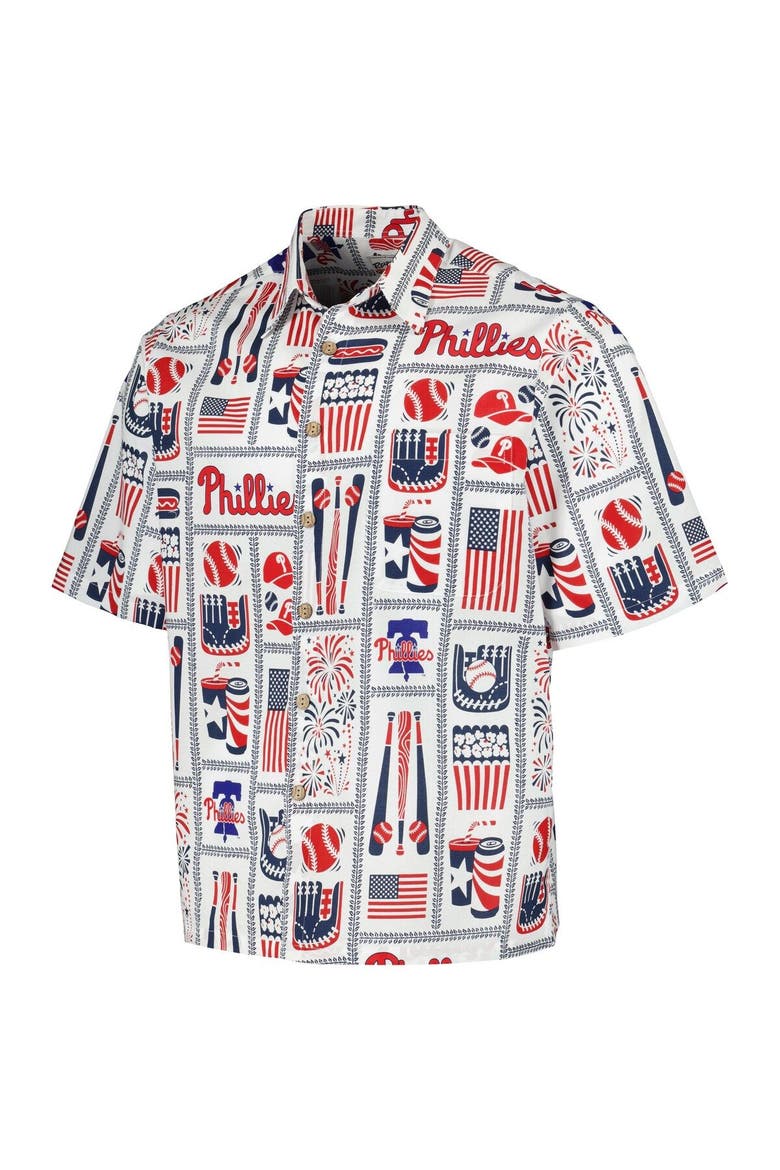 Men's Reyn Spooner White Philadelphia Phillies Americana Button-Up Shirt, Alternate, color, White