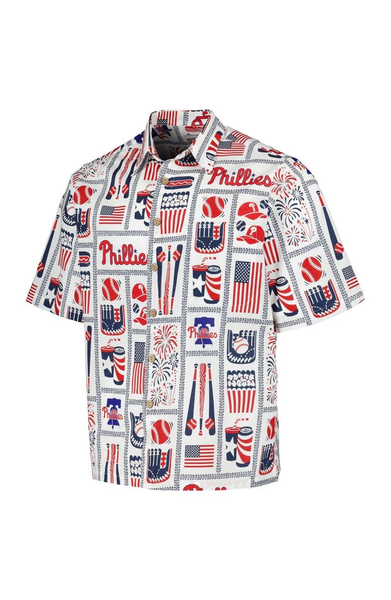 Reyn Spooner Men's Reyn Spooner White Philadelphia Phillies Americana Button-Up Shirt, Alternate, color, White