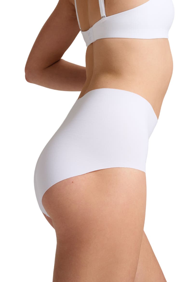 Organic Cotton No-Show High Waist Brief, Alternate, color, White