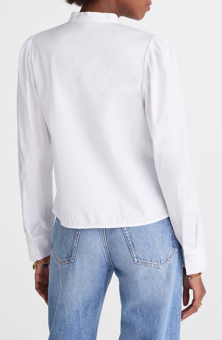 Madewell Paulina Cotton Poplin Band Collar Button-Up Shirt, Alternate, color, White