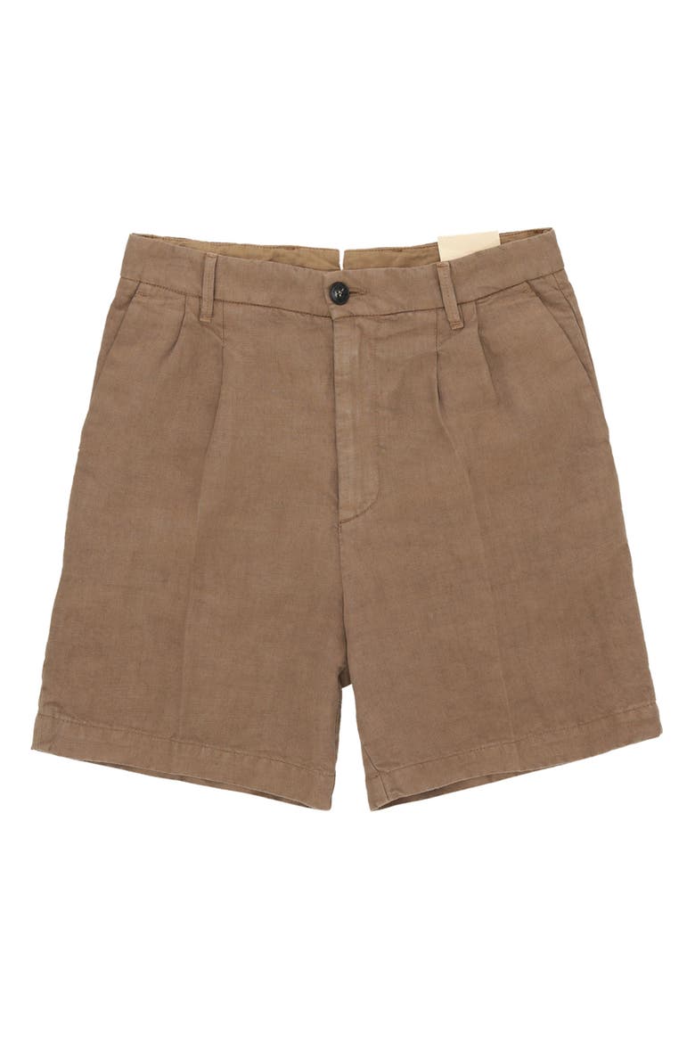 Beachshort Linen Short with Pleats, Main, color, MOU