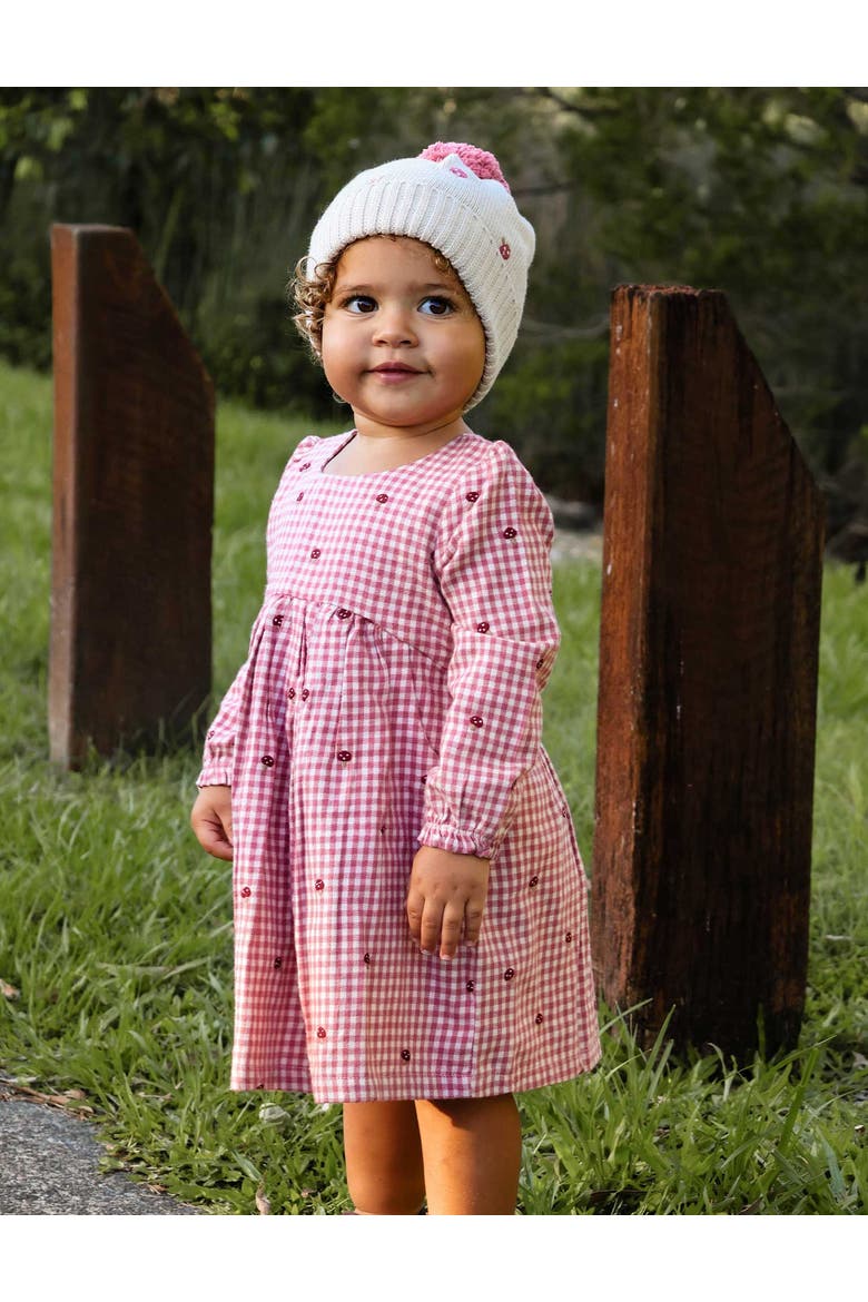 Gingham Broidery Dress, Alternate, color, Gingham Toadstool Broderie