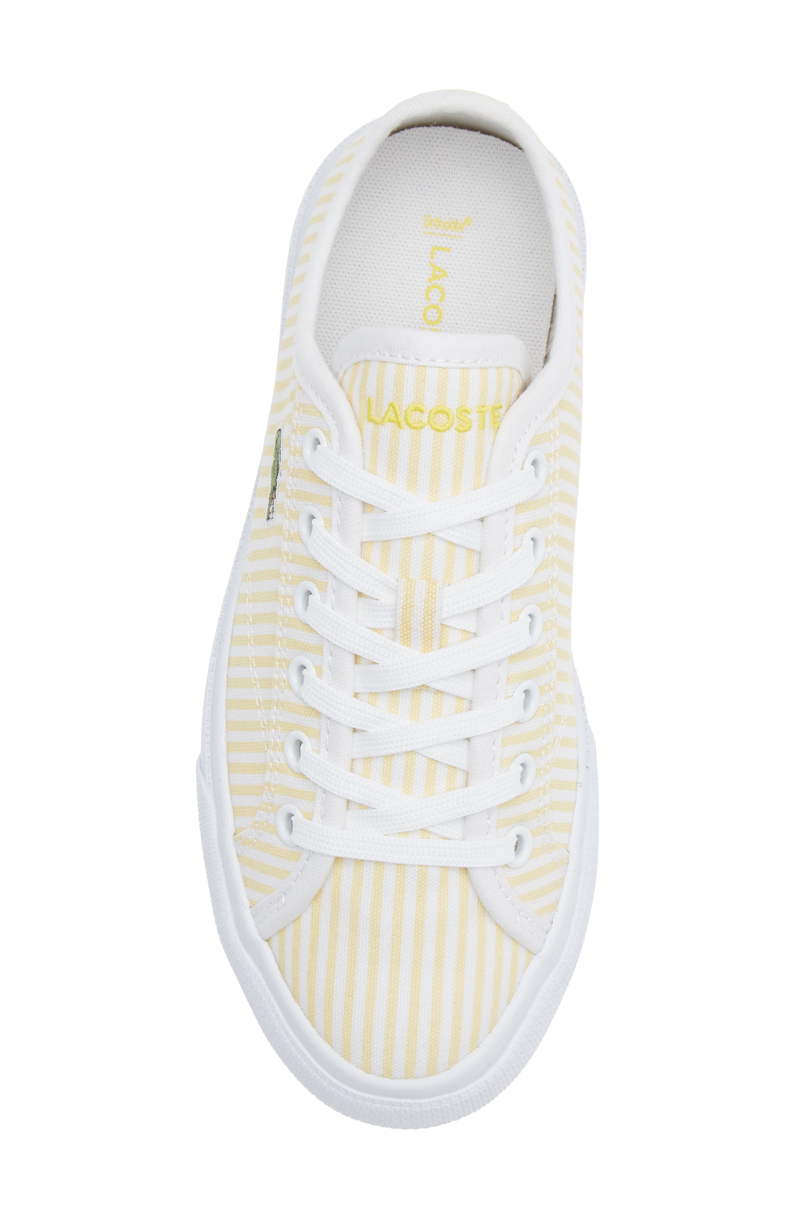 Lacoste Kids' Backcourt 125 Sneaker, Alternate, color, Light Yellow/ White