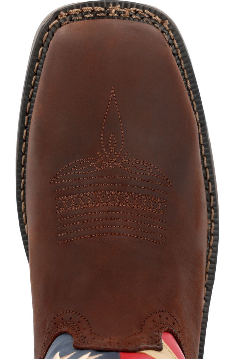 DURANGO Patriotic Steel Toe Work Boot, Alternate, color, Dark Brown And Union Flag