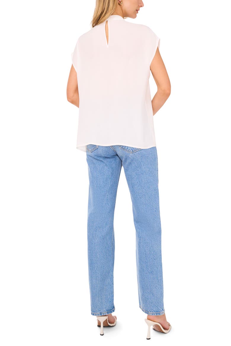 Mock Neck Cap Sleeve Shell, Alternate, color, NEW IVORY