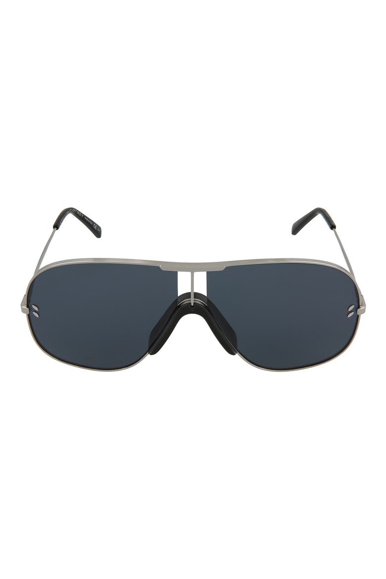 65mm Shield Sunglasses, Main, color, SHINY RUTHENIUM/ GRY