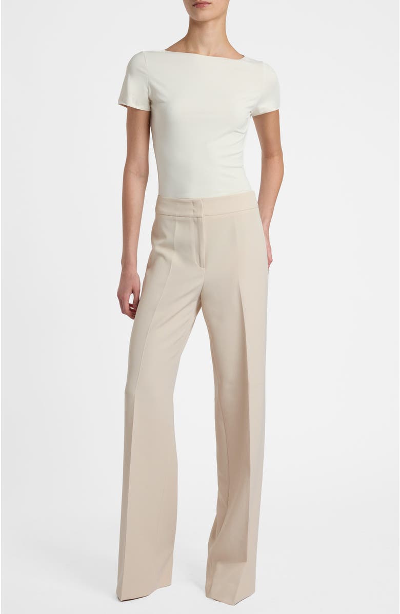 Santorelli Camila Wide Leg Pant in Soft Stretch Crepe, Alternate, color, Beige
