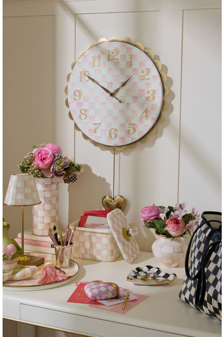 Rosy Check Pendant Clock, Alternate, color, ROSY