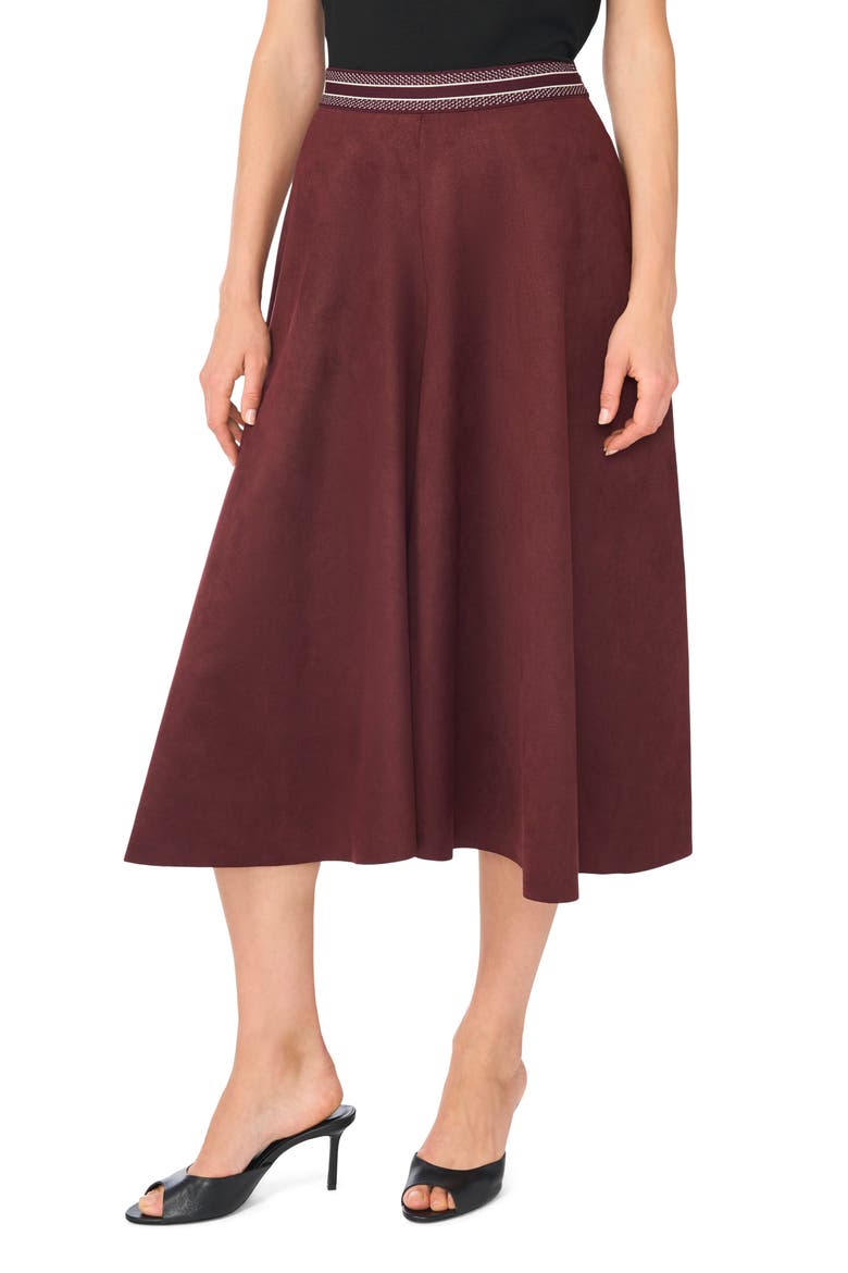 Faux Suede Wide Leg Culottes, Main, color, MAUVE MARSALA