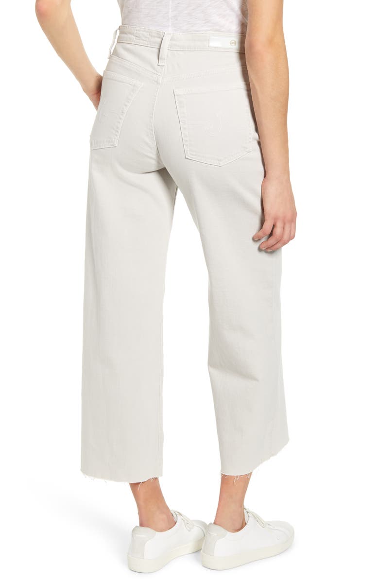 AG Etta High Waist Crop Raw Hem Wide Leg Jeans, Alternate, color, 