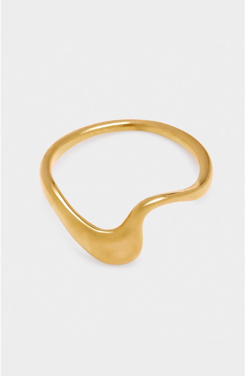 Katie Loxton Marina Wave Ring, Alternate, color, Gold Coated