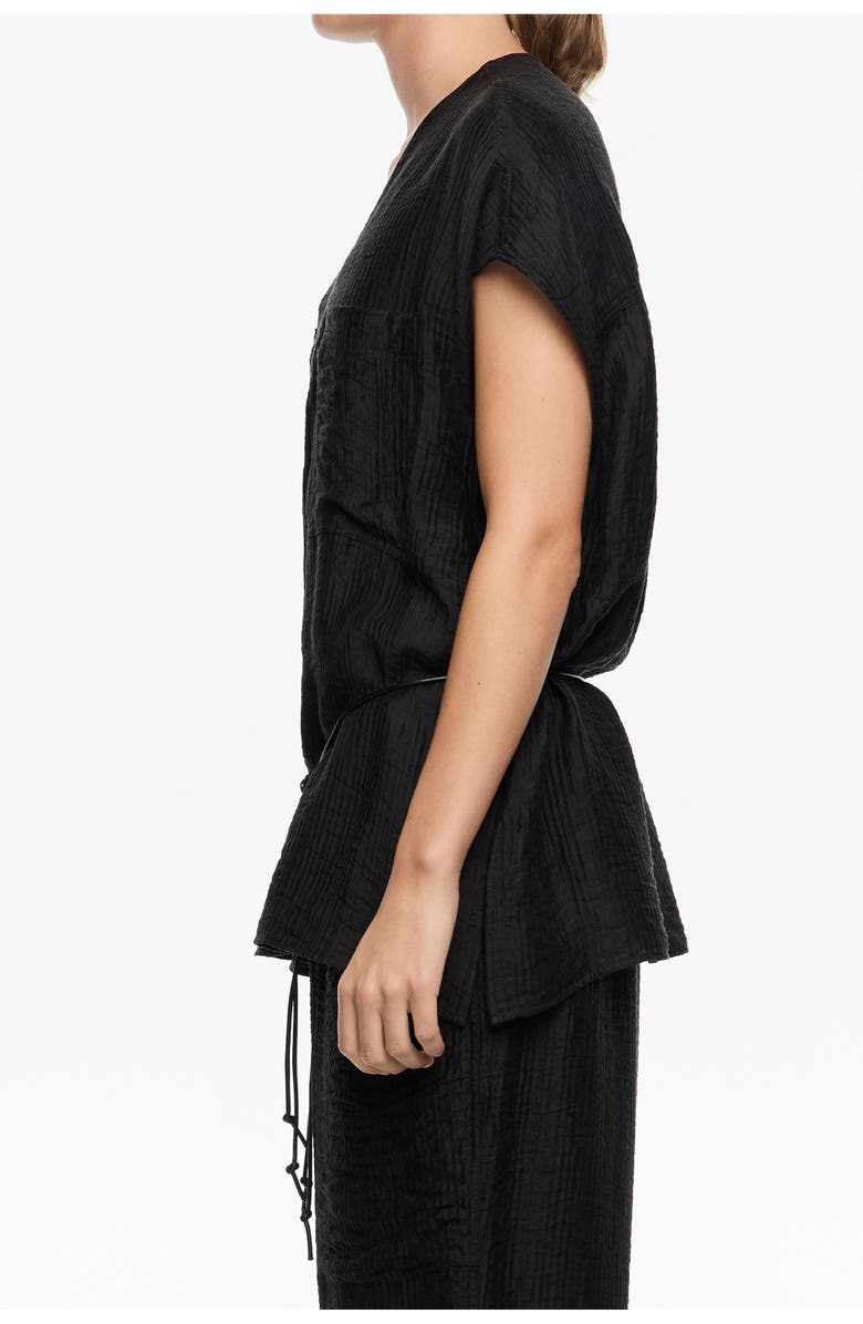 Bimba y Lola Tied V-Neck Top, Alternate, color, Washed Black