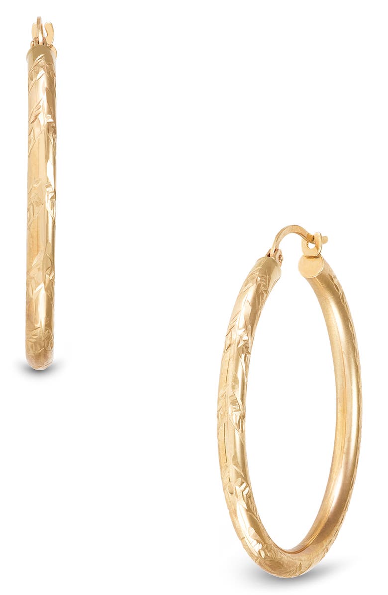 Frankie & Zoe 10K Gold Chevron Hoop Earrings, Alternate, color, Yellow Gold