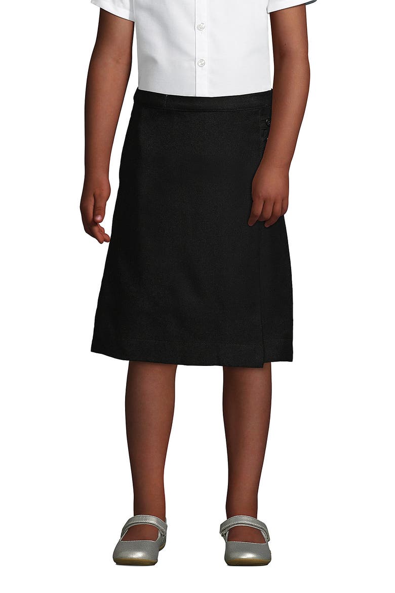 School Uniform Girls Solid A-line Skirt Below the Knee, Main, color, Black