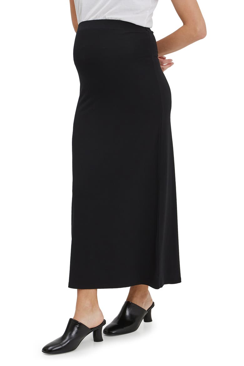 Halle Maternity Maxi Skirt, Alternate, color, BLACK