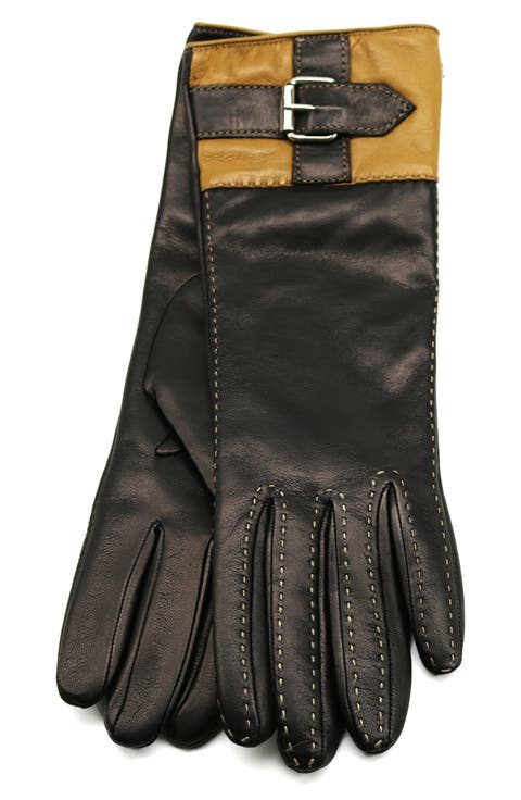 Buckle Leather Gloves
