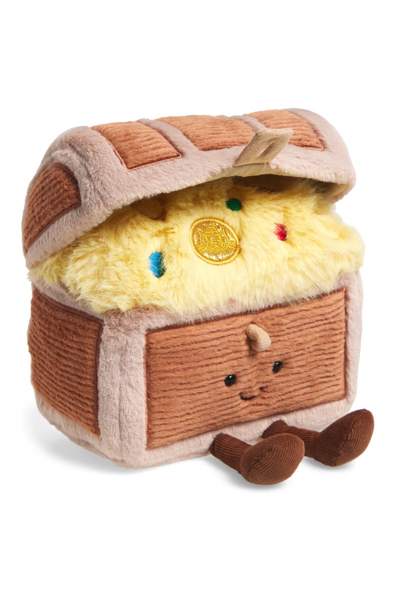 AmuseablesTreasure Chest Plush Toy, Main, color, BROWN MULTI
