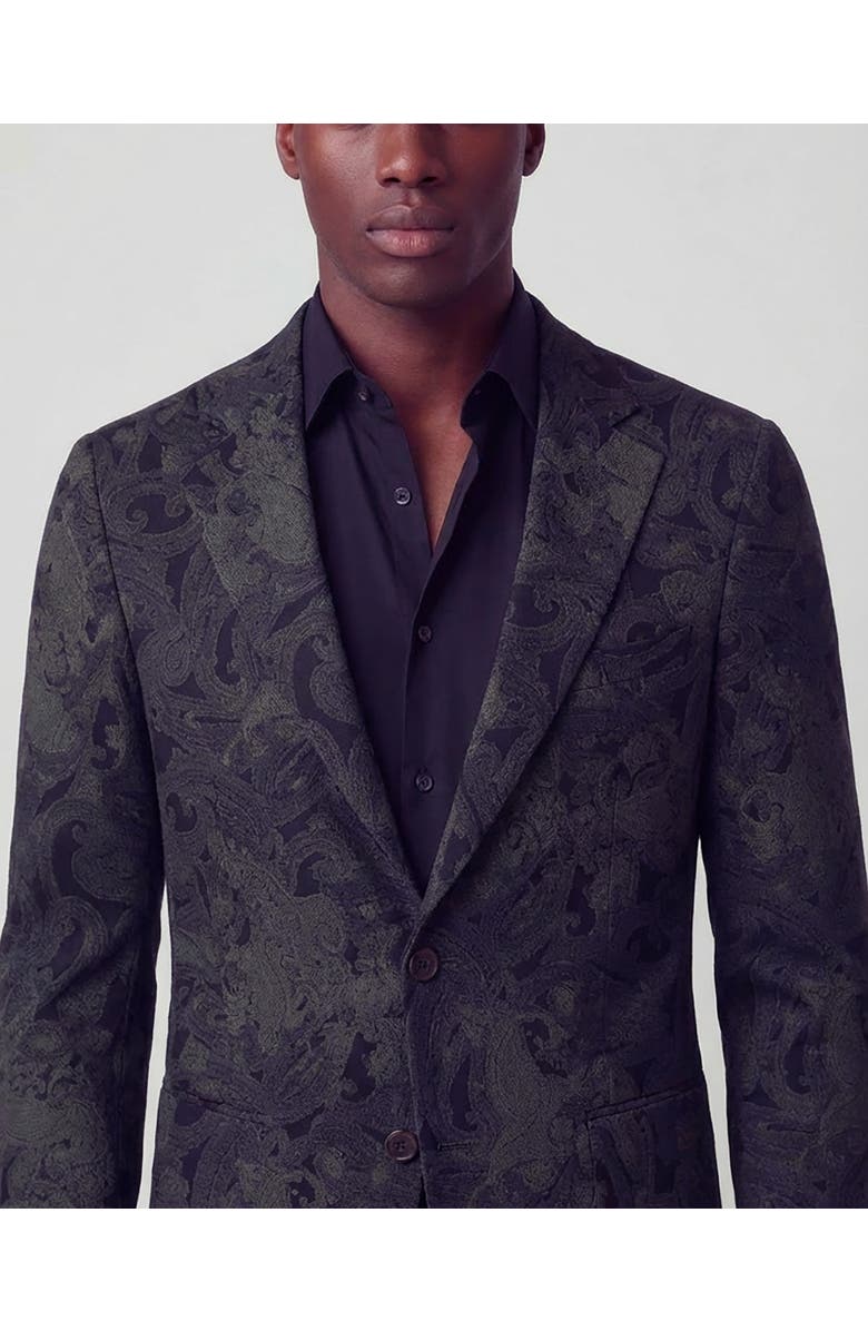 Lords of Harlech Paisley Explosion Mens Tailored Blazer, Alternate, color, Paisley Explosion Black