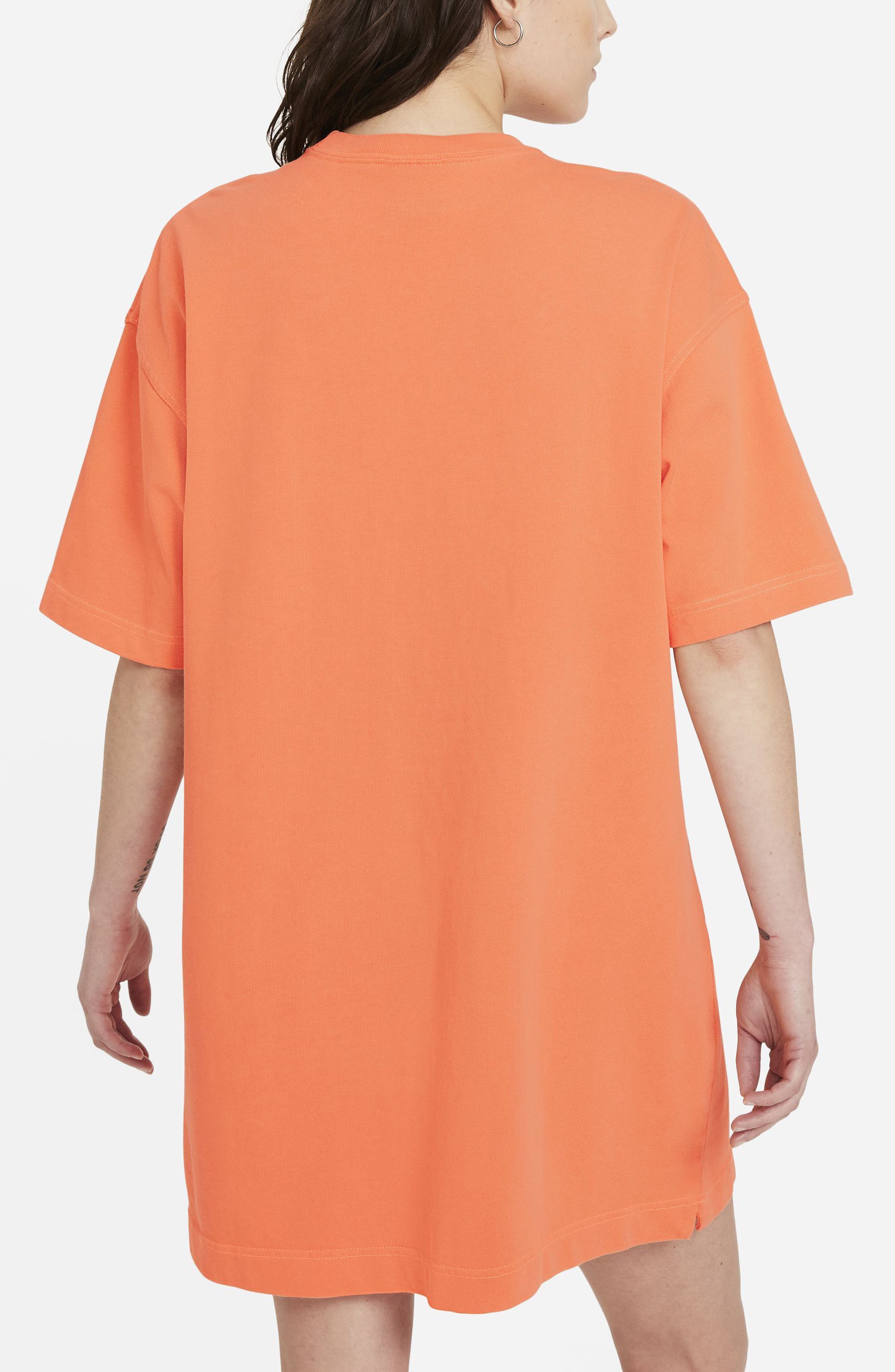 orange nike t shirt dress