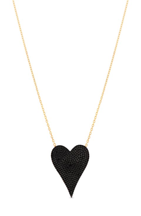 Jumbo Pavé Heart Pendant Necklace