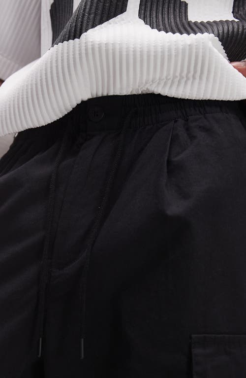 Topman Wide Leg Cargo Pants In Black