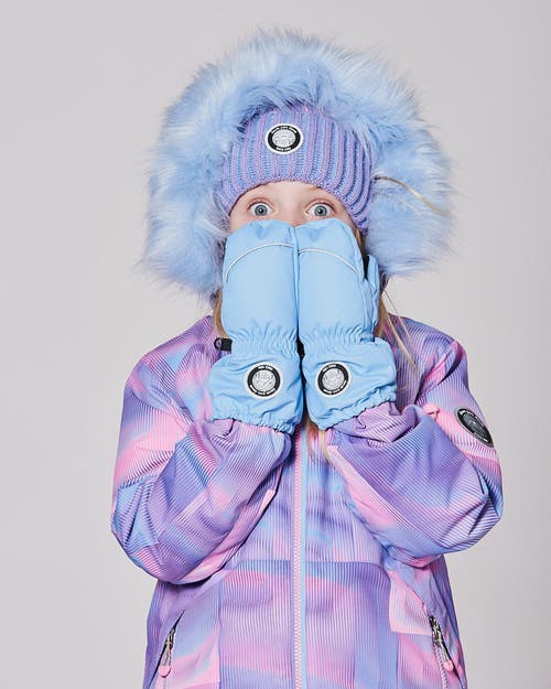 Deux Par Deux Girl Winter Mittens Play In Blue