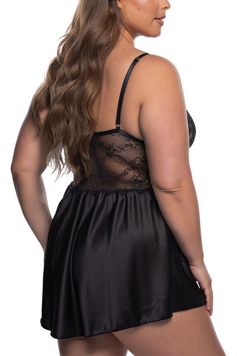 Paradise Dream Chemise, Alternate, color, BLACK