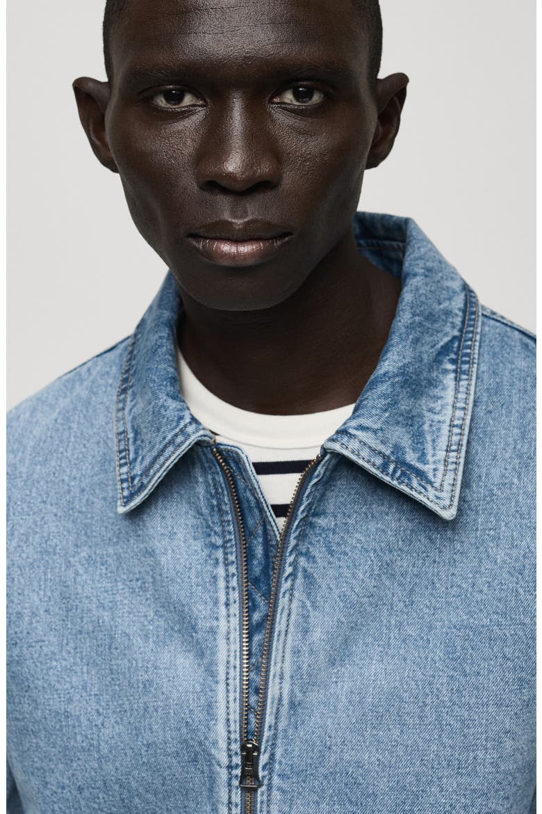 Lined Zip Denim Jacket, Alternate, color, MEDIUM BLUE