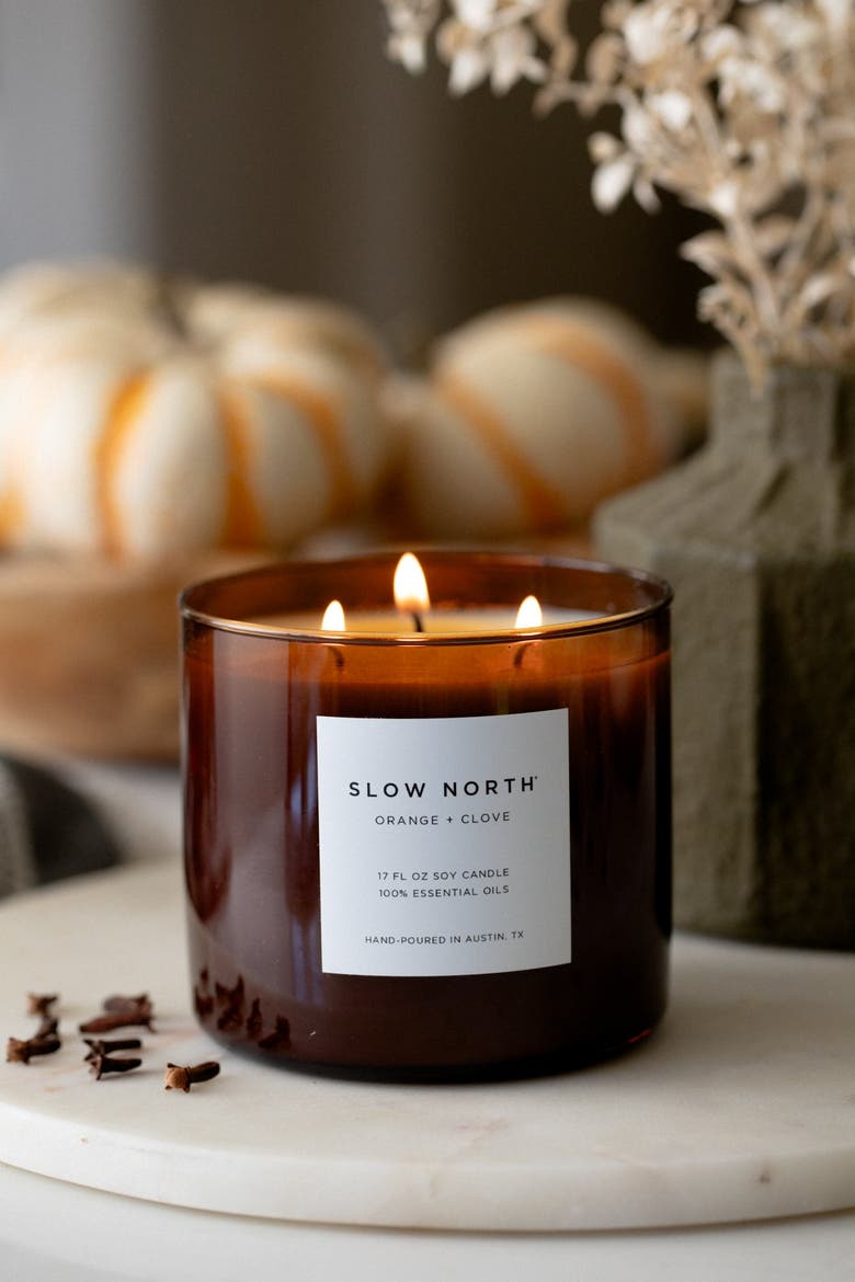 Orange + Clove - Signature 3-Wick Candle, Alternate, color, Brown