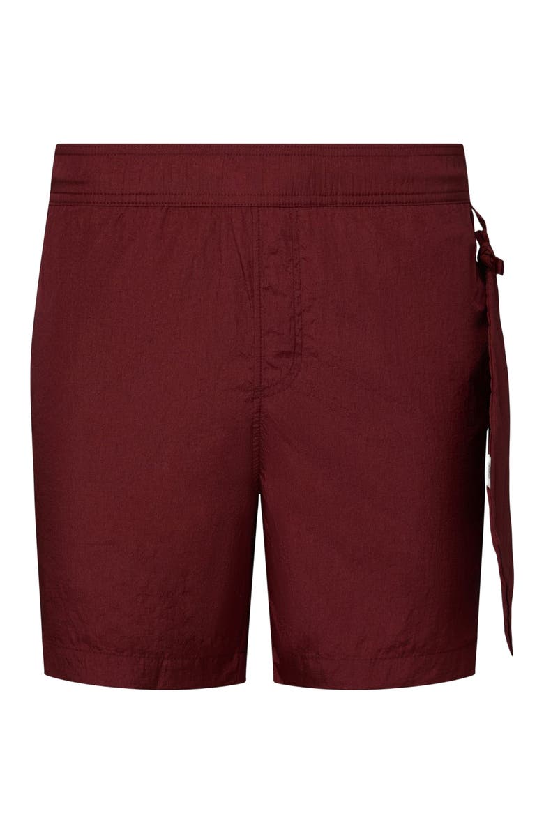 Onia Nylon Crinkle 5" Swim Trunk, Alternate, color, Brick