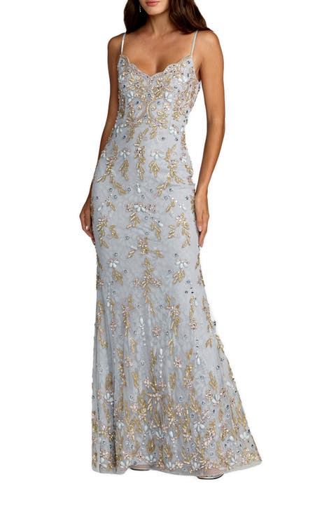 Embellished Sleeveless Sweetheart Neck Gown