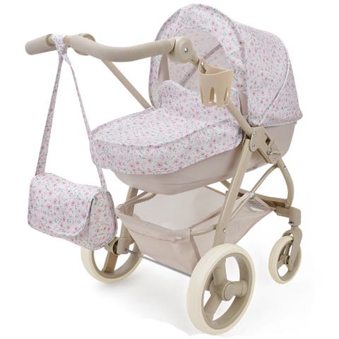 Little Flora, Bella 2 In 1 Doll Pram, Convertible Toy Stroller