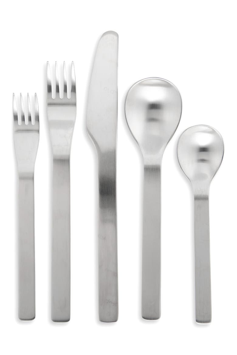 Flint 5-Piece Flatware Set, Main, color, SILVER