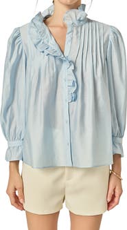 English Factory Ruffle Detail Shirt