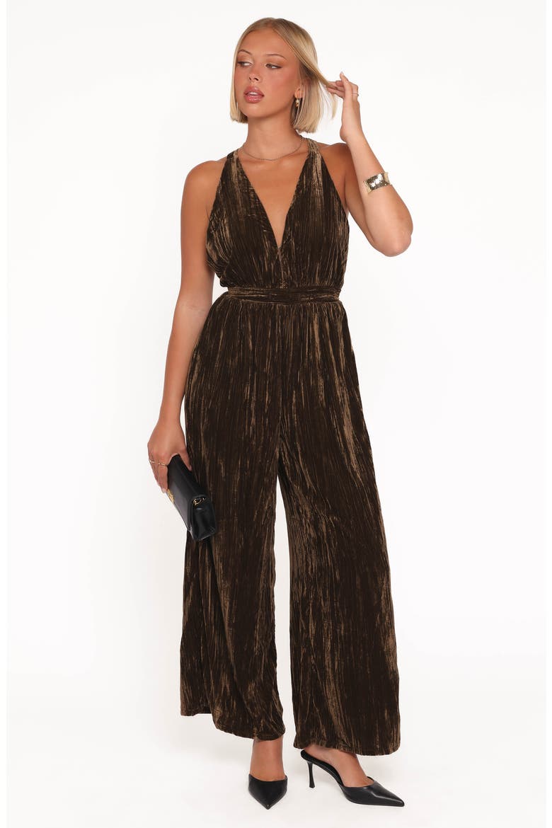 Melody Crushed Velvet Jumpsuit, Alternate, color, MOCHA OLIVE
