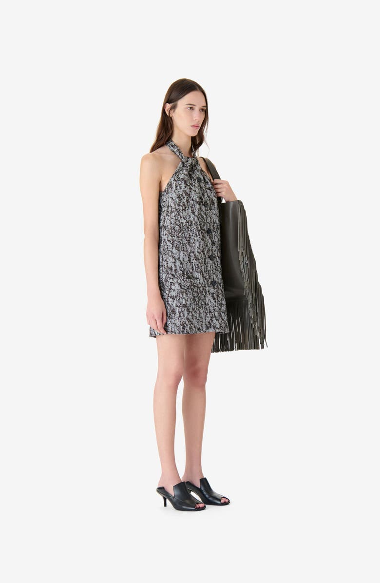 IRO Elara Tweed Mini Halter Dresss, Alternate, color, Mixed Brown