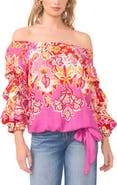Vince Camuto Floral Off the Shoulder Balloon Sleeve Top