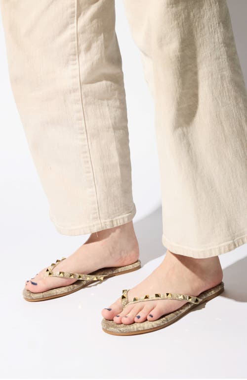 Yosi Samra Rivington Stud Flip Flop In Snake