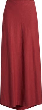 Open Edit Linen Blend Column Maxi Skirt