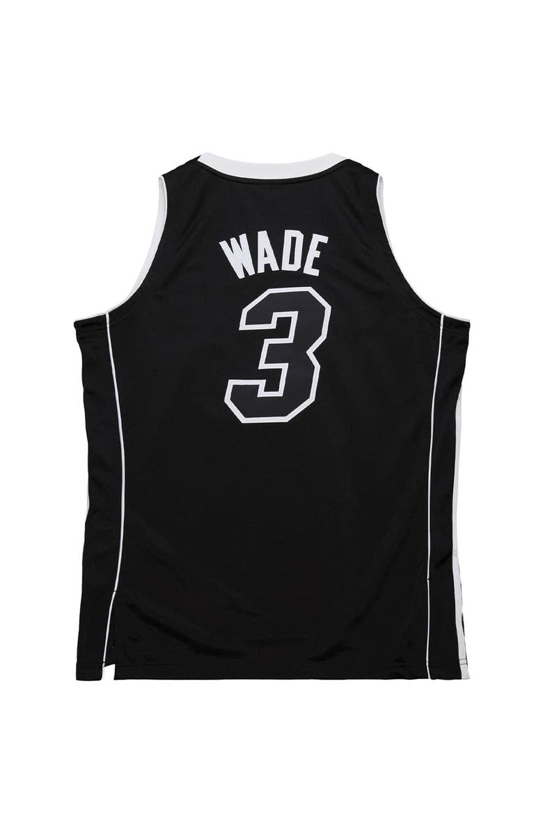 Mitchell & Ness Men's Mitchell & Ness Dwyane Wade Black Miami Heat 2011/12 Hardwood Classics Authentic Jersey, Alternate, color, 