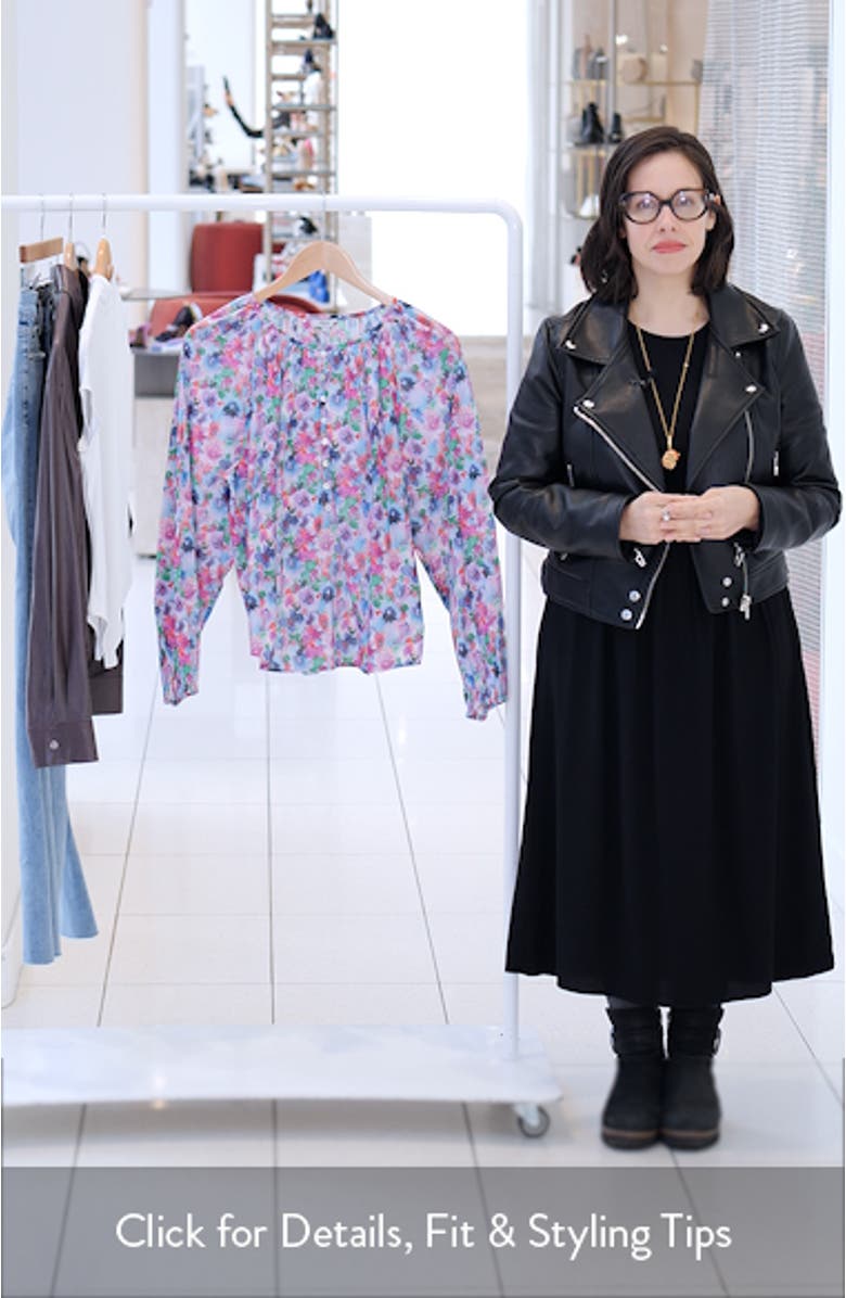 Indi Floral Print Cotton Peasant Top, sales video thumbnail