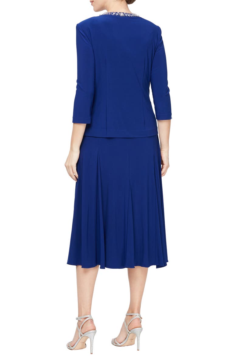 Alex Evenings Beaded Jersey Dress & Jacket, Alternate, color,