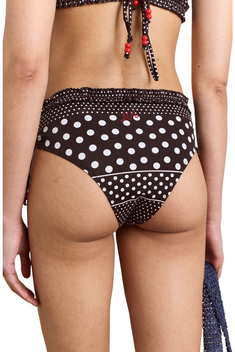 Mixed Dot String Bikini Bottoms, Alternate, color, BLACK/ WHITE MULTI