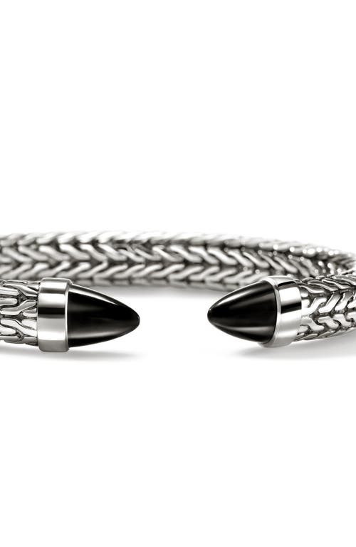 John Hardy Sterling Silver Spear Black Onyx Cuff Bracelet In Silver/black Onyx