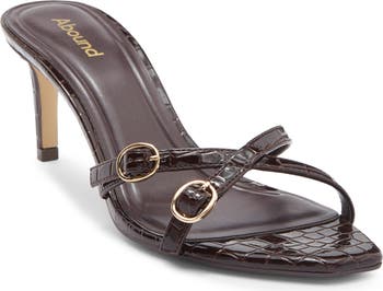 Sylvia Croc Embossed Heeled Sandal