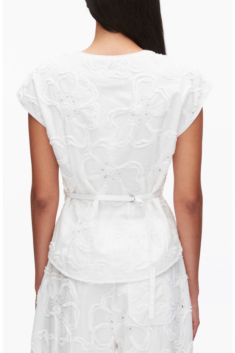 3D Floral Embroidered Top, Alternate, color, WHITE