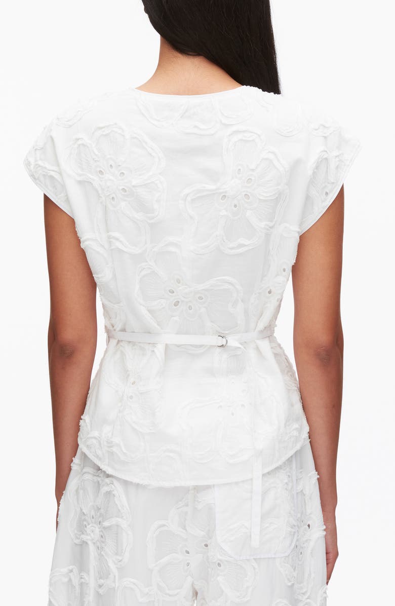 3.1 Phillip Lim 3D Floral Embroidered Top, Alternate, color, White