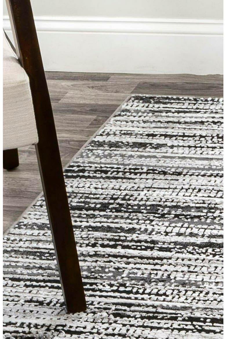 Lotus Modern Persian Floral Area Rug, Alternate, color, Black/Gray