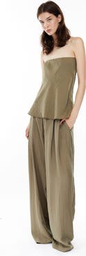 Mother of All Sana Strapless Linen Top